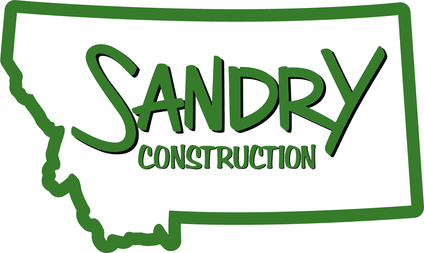 Sandy construction logo with the state of montana.